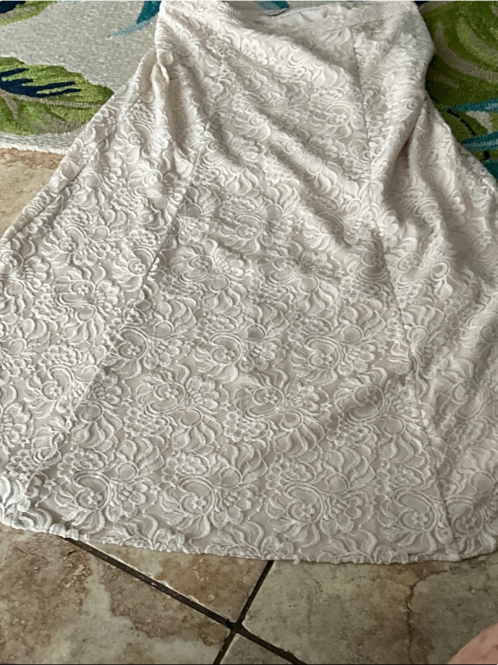 LOFT Ivory Lace Maxi Skirt